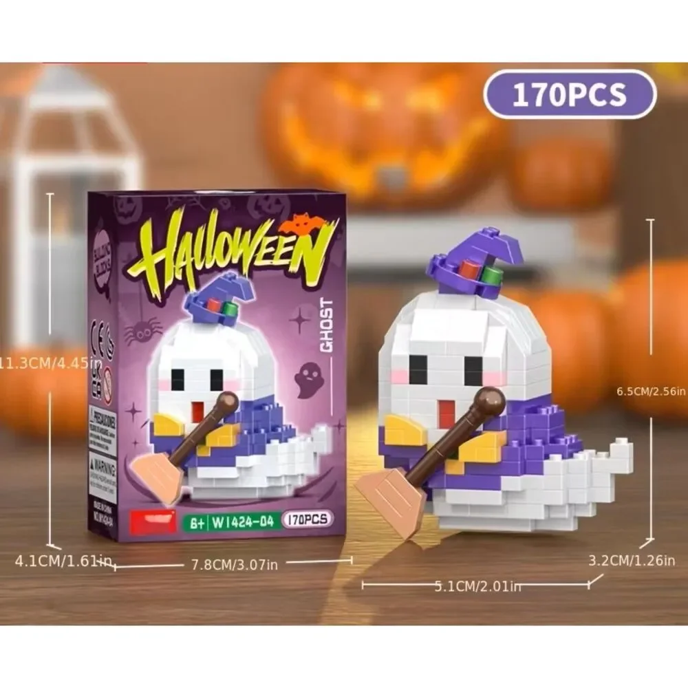 Halloween Ghost Mini Building Blocks 170 PCS DIY Brick Toy Kit Witch Ghost Figur